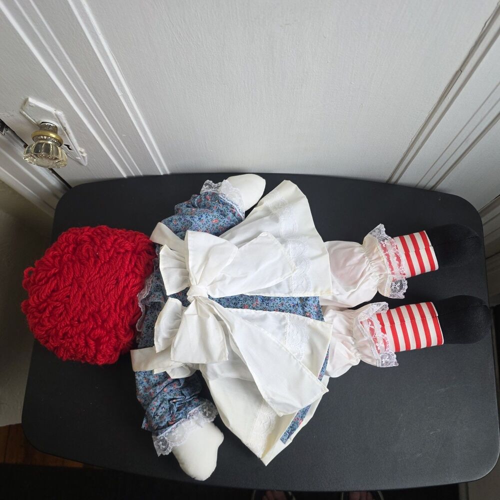 ​Vintage Handmade Raggedy Ann & Andy Large 24" Plush Dolls - Picture 7 of 16